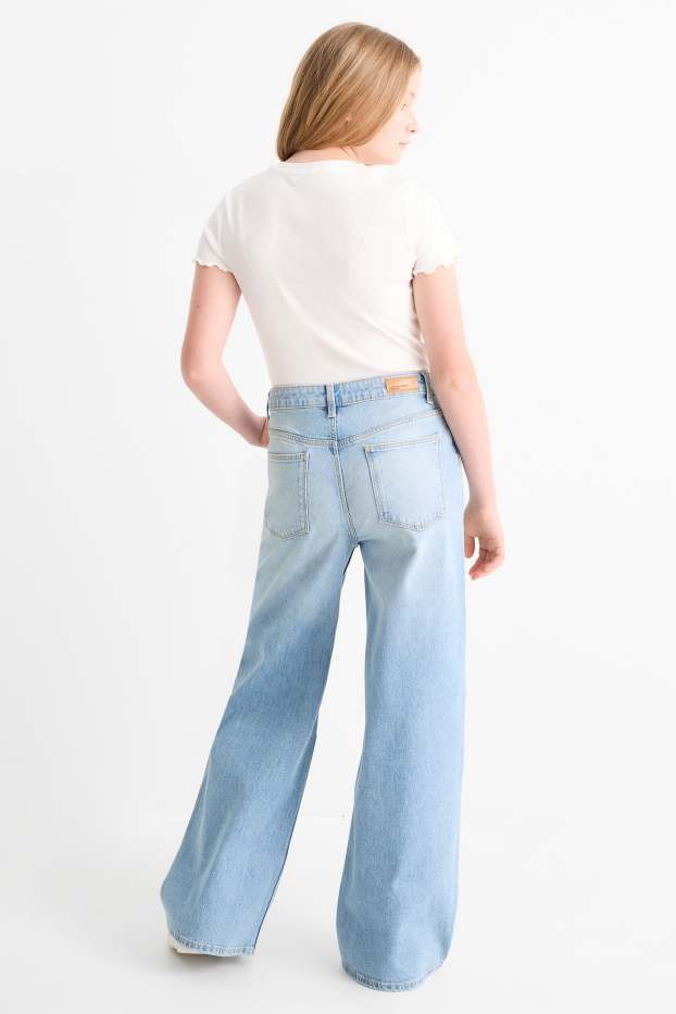 Copii - Fete - Wide leg jeans - denim-albastru deschis
