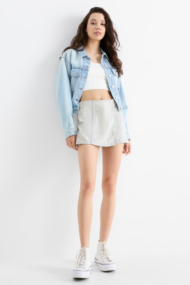 Femei - Fustă-pantalon de blugi - denim-albastru deschis