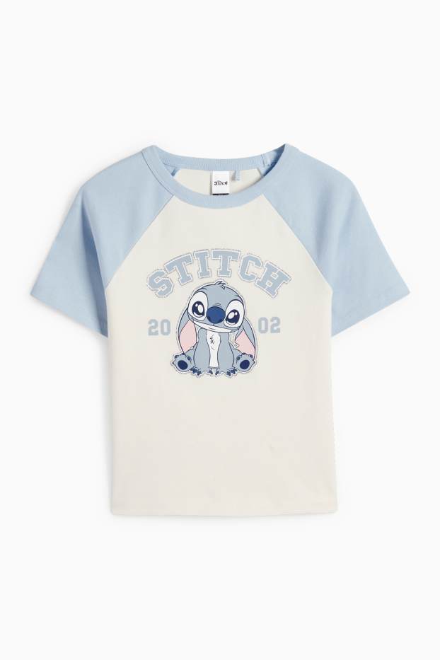 Copii - Fete - Lilo & Stitch - tricou cu mânecă scurtă - reiat - alb