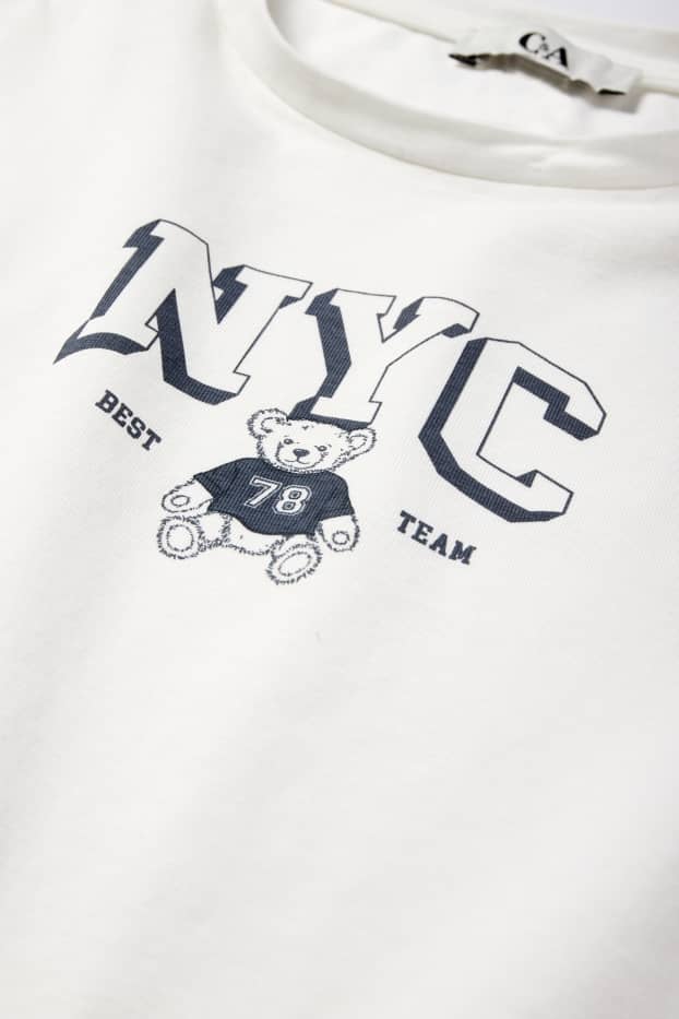 Femei - Tricou crop - alb