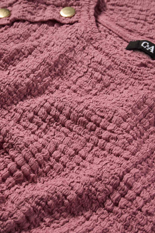 Femei - Tricou - regular fit - structurat - roz închis
