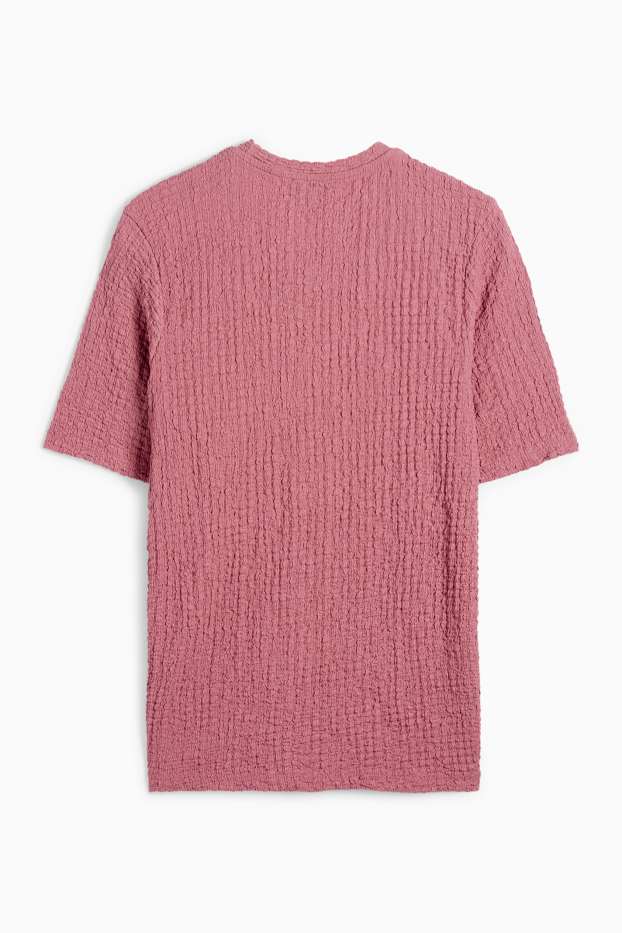 Femei - Tricou - regular fit - structurat - roz închis
