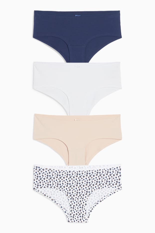 Dámské - Multipack 4 ks - kalhotky hipster - tmavomodrá