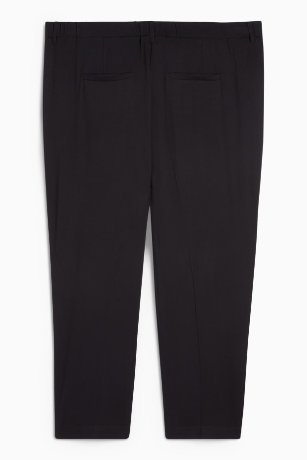 Femei - Pantaloni de stofă - talie înaltă - tapered fit - negru
