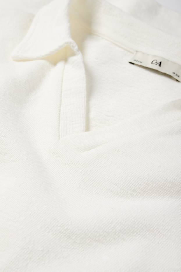 Copii - Băieți - Tricou polo - structurat - alb