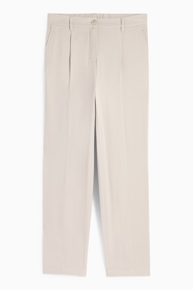 Donna - Pantaloni di stoffa - vita alta - tapered fit - beige chiaro