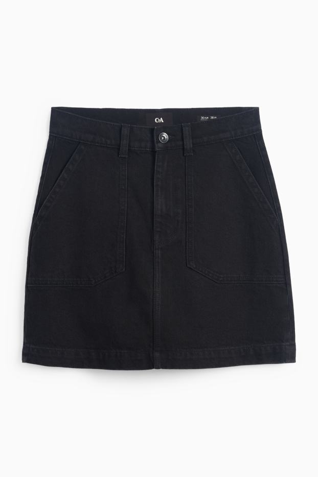 Femei - Fustă mini din denim - negru