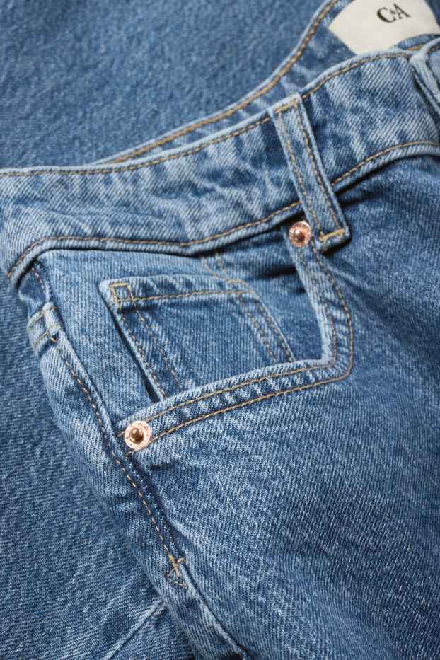 Femei - Baggy jeans - talie medie - denim-albastru