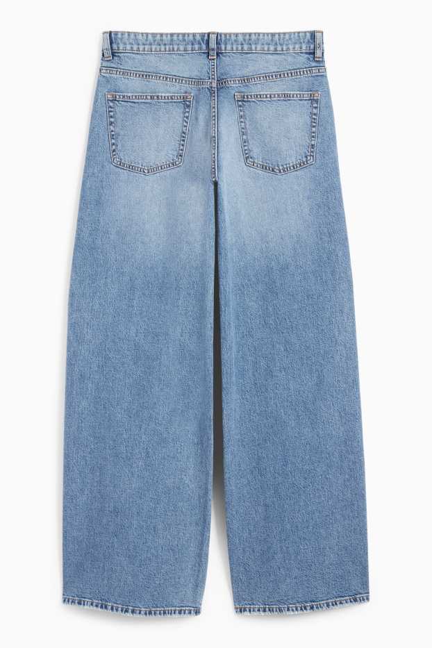 Femei - Wide leg jeans - talie joasă - denim-albastru