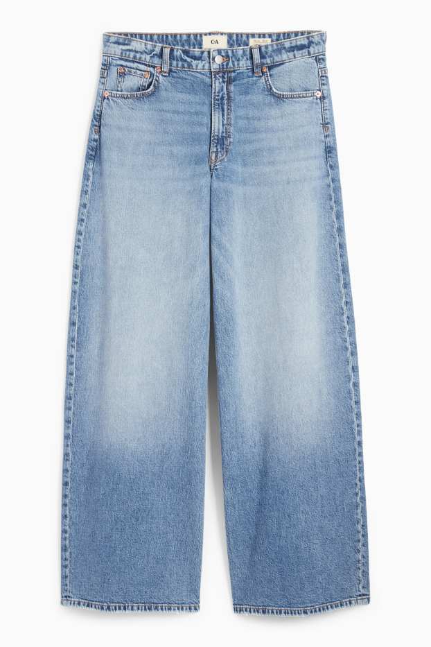 Femei - Wide leg jeans - talie joasă - denim-albastru