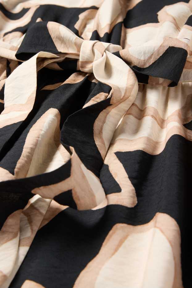 Dámské - Šaty fit & flare - s květinovým vzorem - černá/béžová