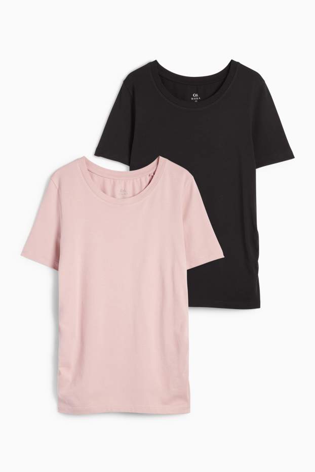 Femei - Multipack 2 buc. - tricou gravide - negru / roz