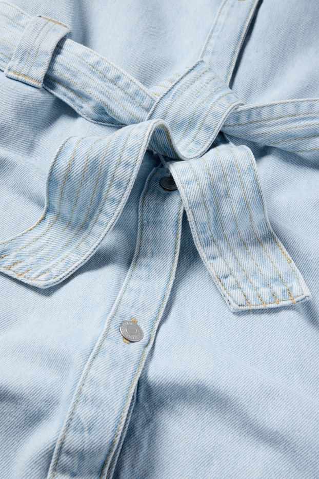 Femei - Rochie din denim - denim-albastru deschis