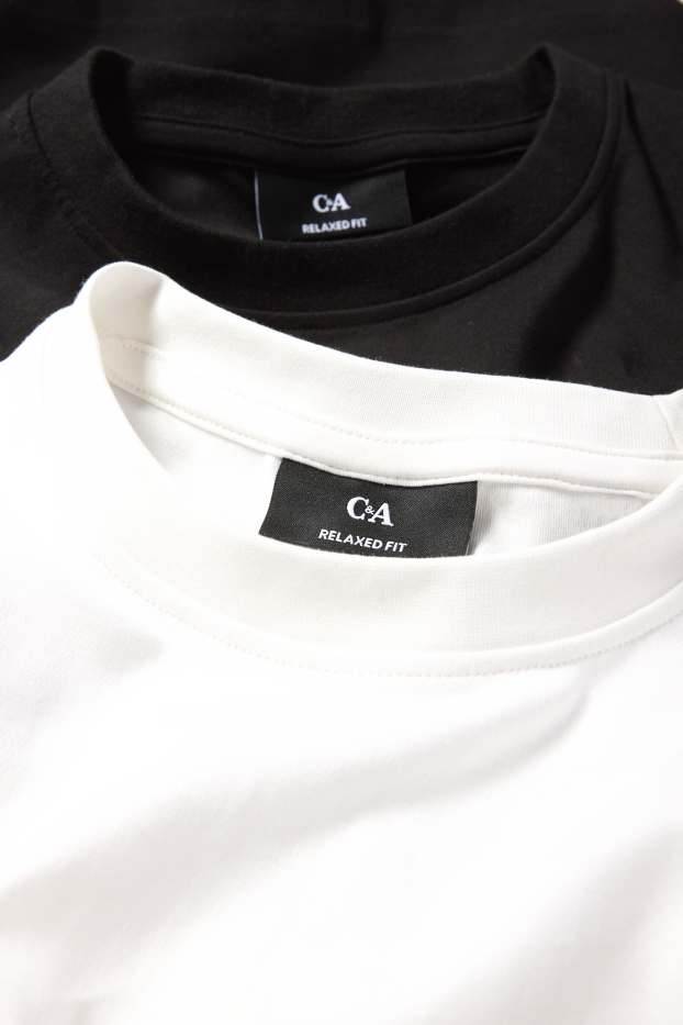 Bărbați - Multipack 2 buc. - tricou - relaxed fit - negru / alb