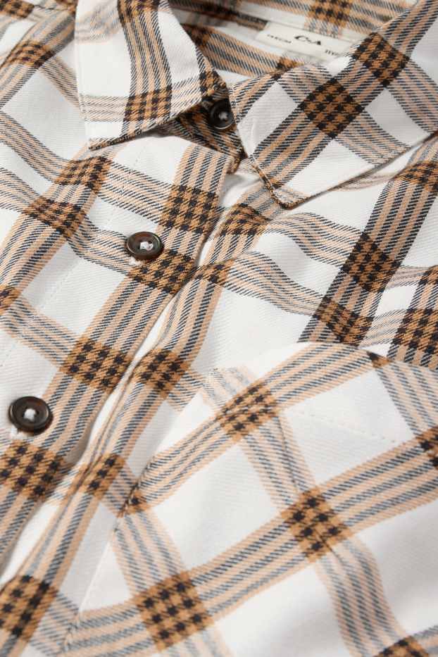 Children Girls - Shirt - check - brown / cremewhite