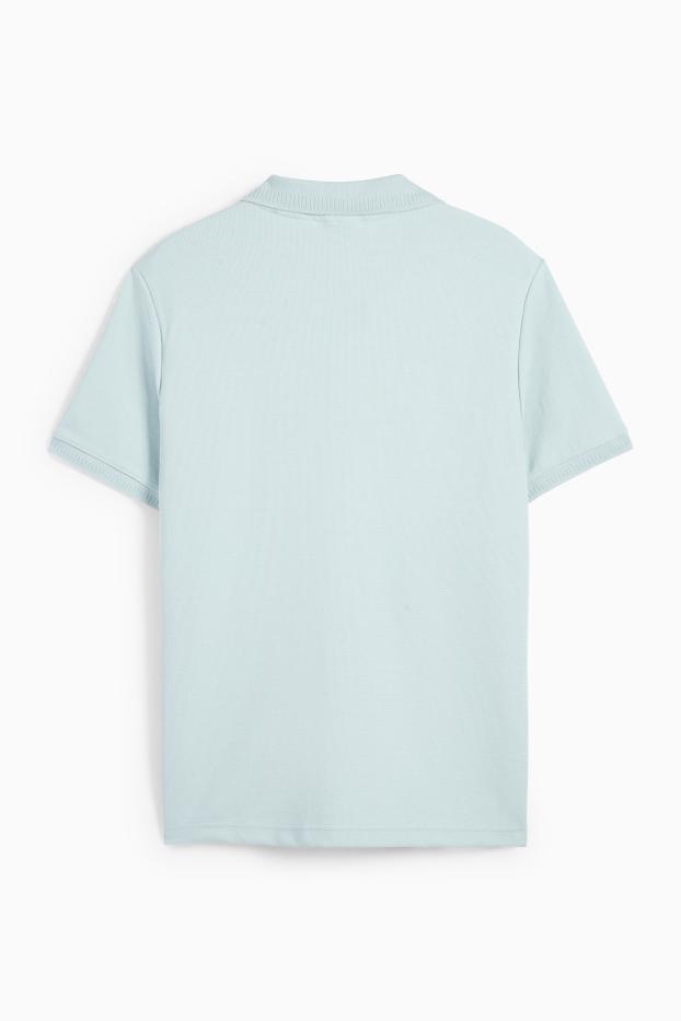 Bărbați - Tricou polo din tricot - regular fit - structurat - albastru deschis