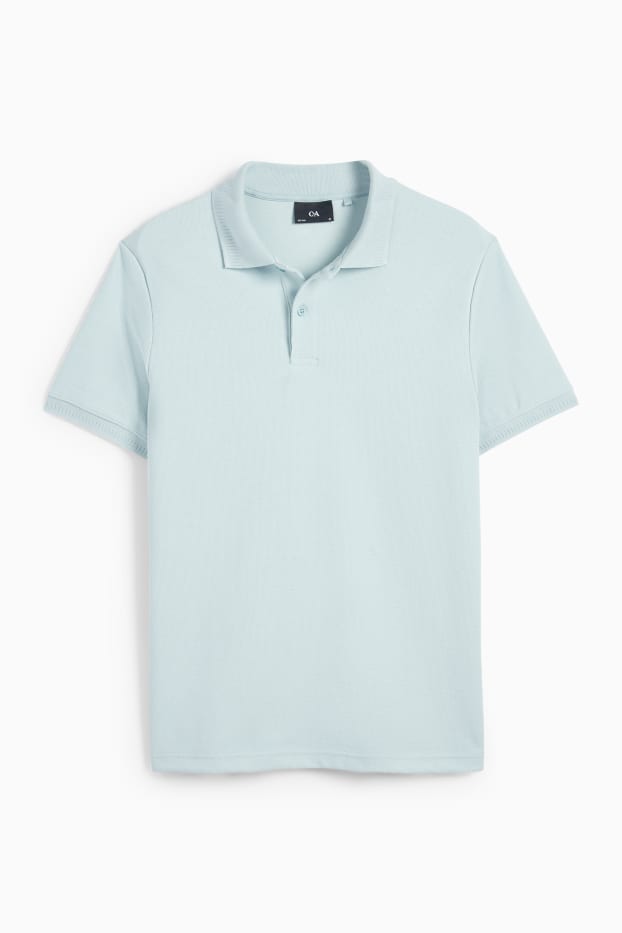 Bărbați - Tricou polo din tricot - regular fit - structurat - albastru deschis
