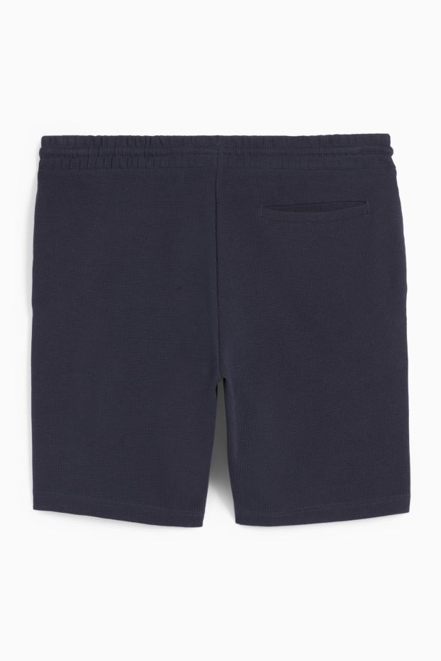 Bărbați - Pantaloni scurți de trening - structurați - albastru închis