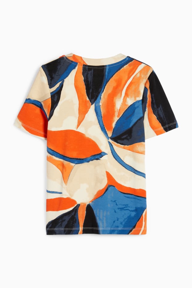 Damen - T-Shirt - Slim Fit - gemustert - bunt
