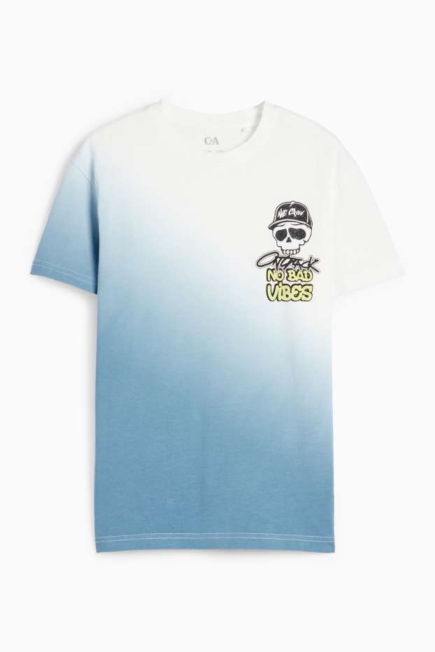 Copii - Băieți - Schelet - tricou cu mânecă scurtă - cu model - albastru deschis
