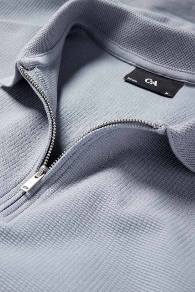Bărbați - Tricou polo - regular fit - structurat - albastru deschis