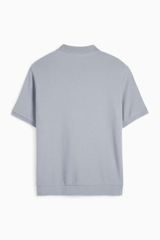 Bărbați - Tricou polo - regular fit - structurat - albastru deschis