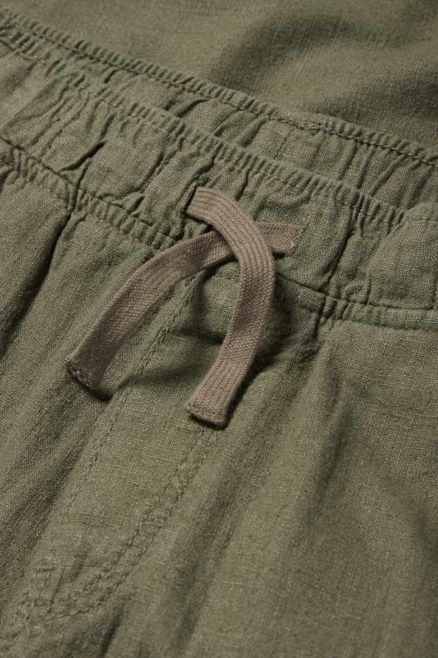 Copii - Băieți - Pantaloni cargo - amestec de in - kaki