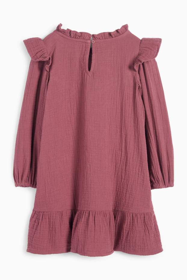 Children Girls - Cheesecloth dress - bordeaux