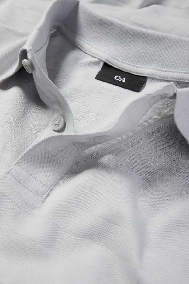 Bărbați - Tricou polo - regular fit - în carouri - gri deschis