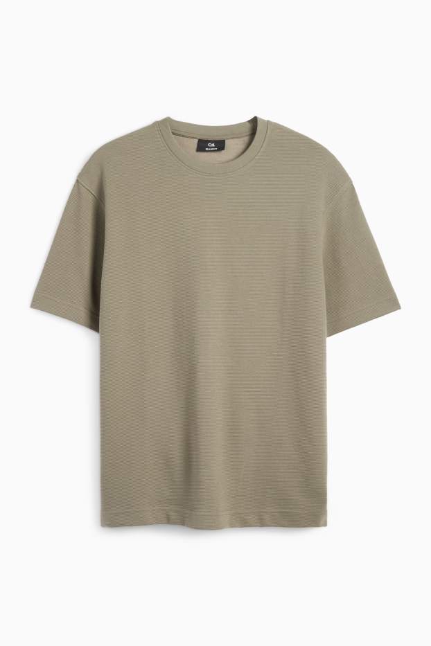 Bărbați - Tricou - relaxed fit - reiat - verde