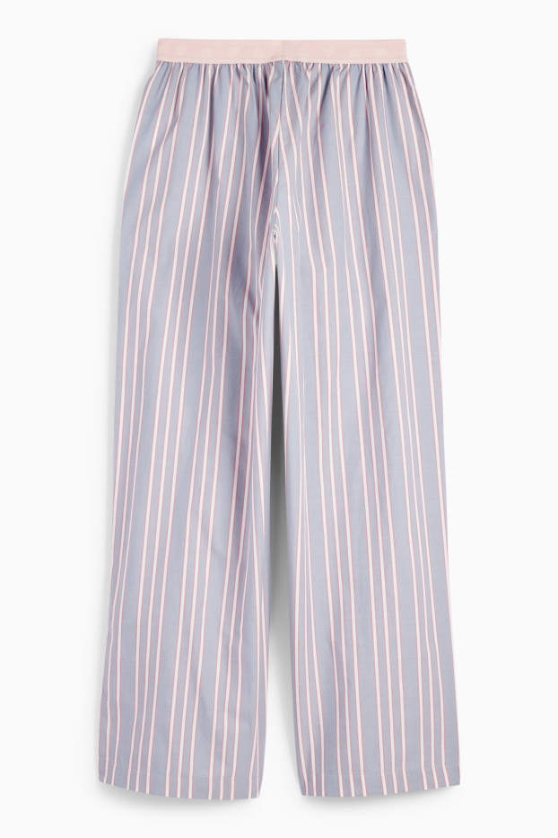Femei - Pantaloni de pijama - cu dungi - albastru deschis