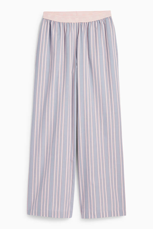 Femei - Pantaloni de pijama - cu dungi - albastru deschis