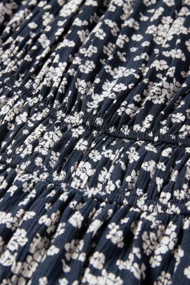 Femei - Rochie fit & flare - cu flori - albastru închis