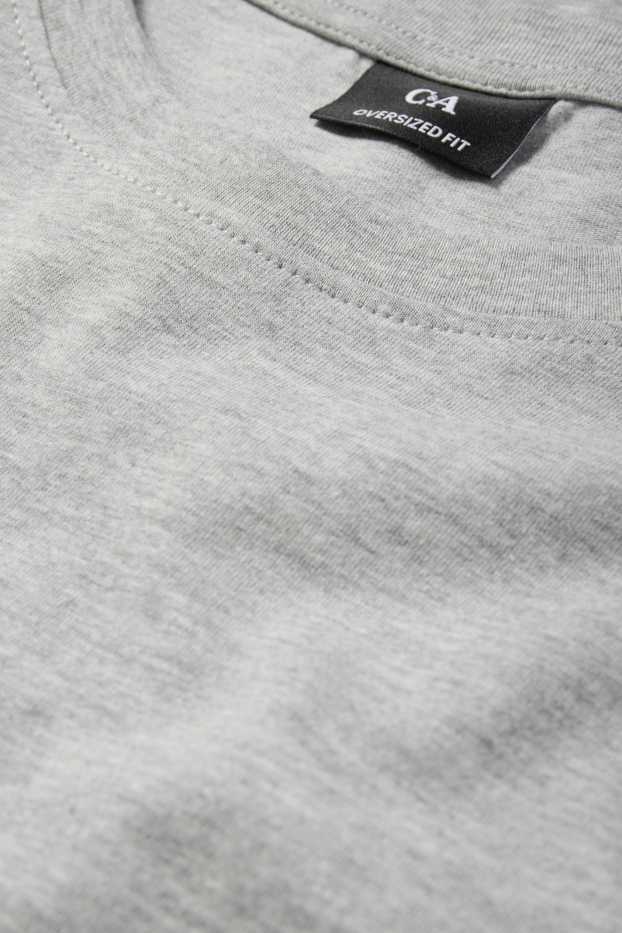 Bărbați - Tricou - supradimensionat - gri deschis melanj