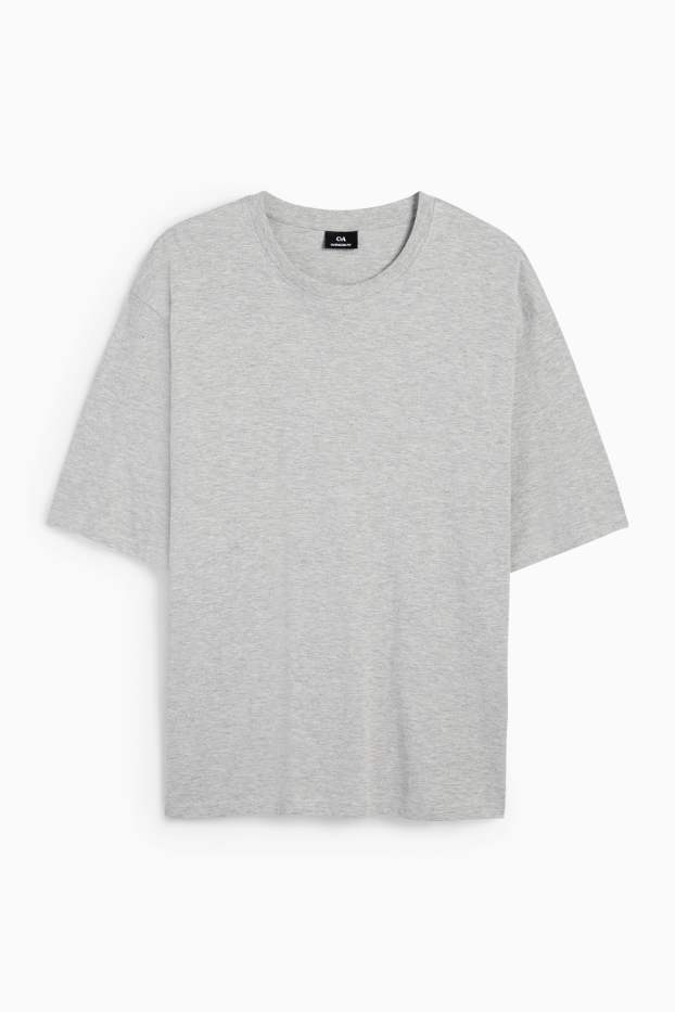 Bărbați - Tricou - supradimensionat - gri deschis melanj