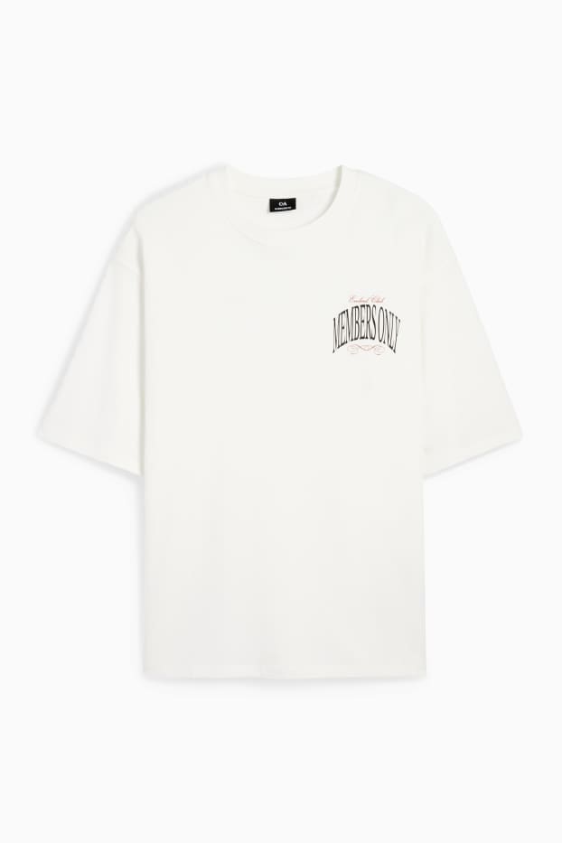 Bărbați - Tricou - supradimensionat - alb