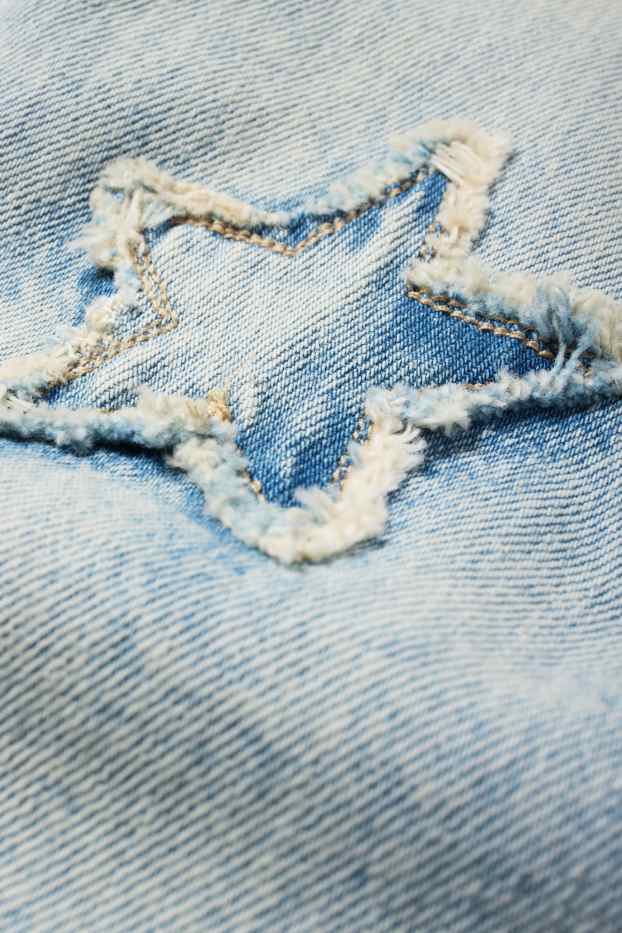 Copii - Fete - Stea - wide leg jeans - denim-albastru deschis