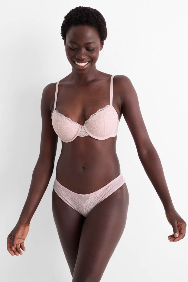 Women - Underwire bra - DEMI - padded - rose