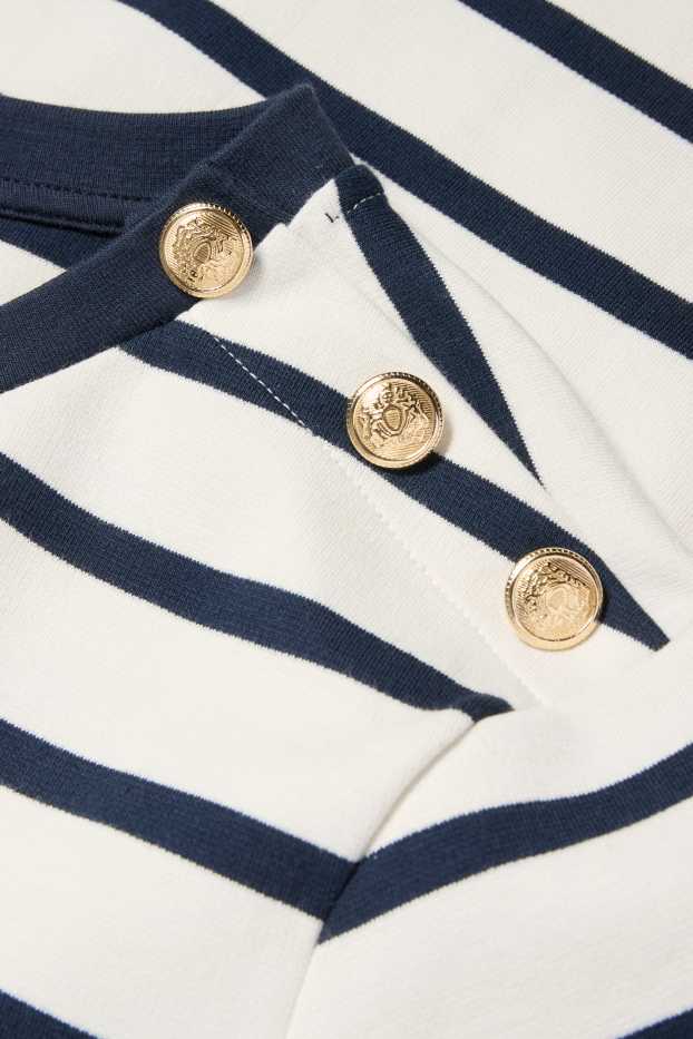 Femei - Rochie-tricou - cu dungi - albastru închis / alb-crem
