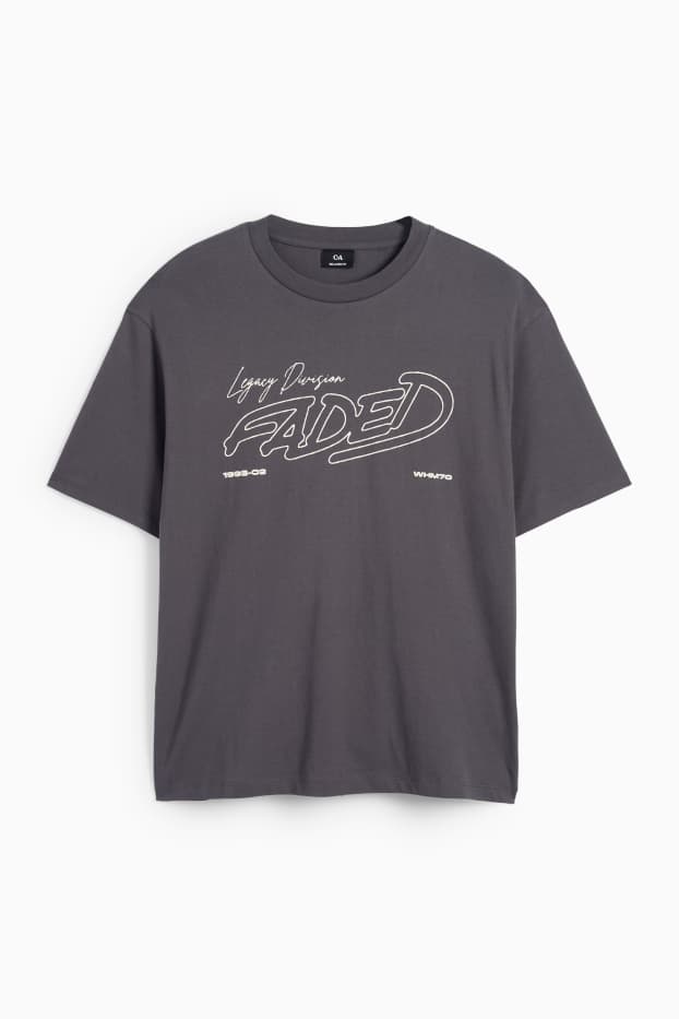 Bărbați - Tricou - relaxed fit - gri închis
