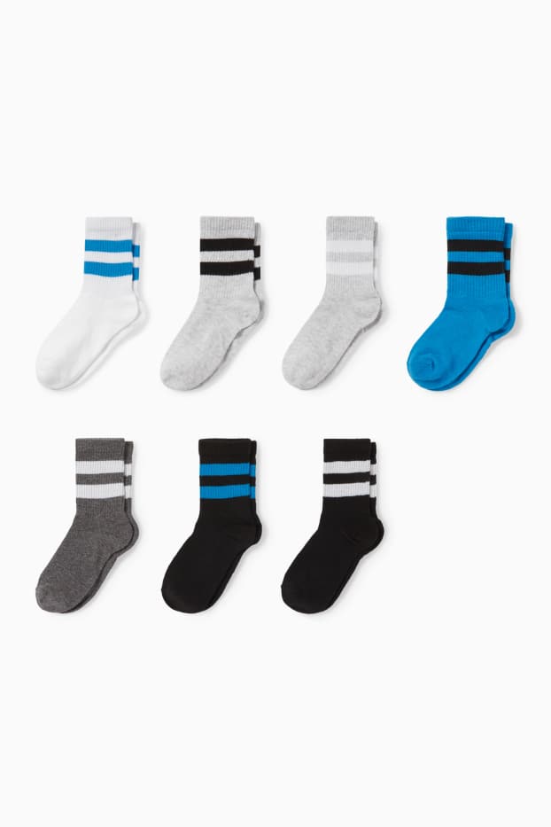 Copii - Băieți - Multipack 7 perechi - șosete de tenis - alb