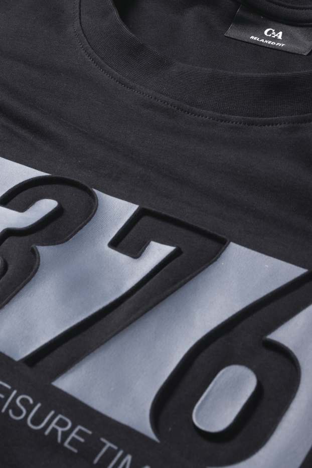 Bărbați - Tricou - relaxed fit - negru