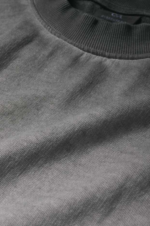 Bărbați - Tricou - supradimensionat - cu model - gri închis
