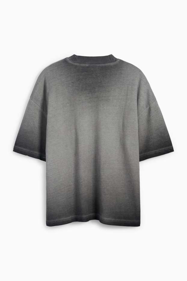 Bărbați - Tricou - supradimensionat - cu model - gri închis