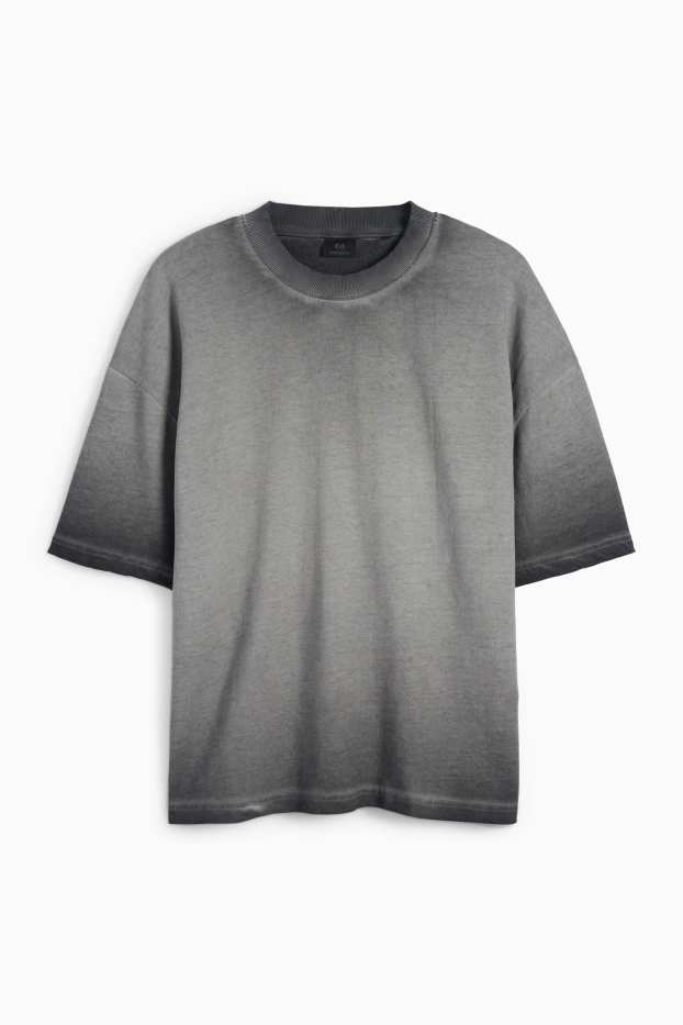 Bărbați - Tricou - supradimensionat - cu model - gri închis