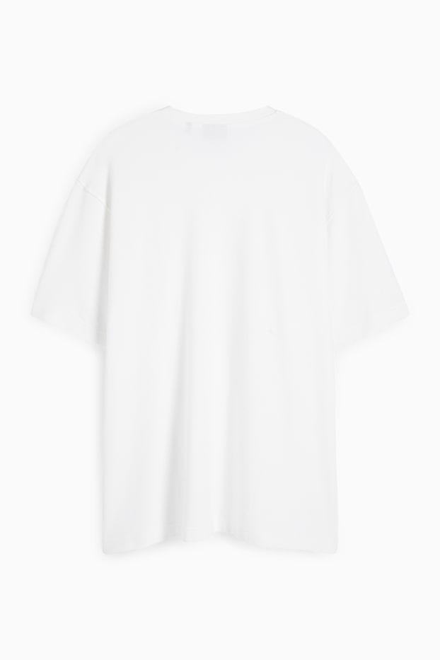 Bărbați - Tricou - relaxed fit - reiat - alb
