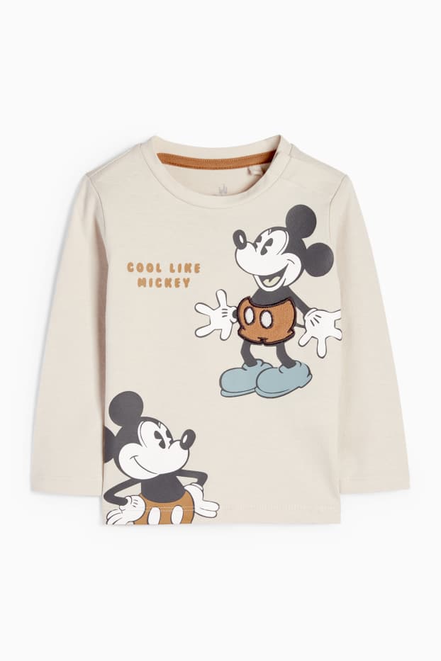 Bebeluși - băieți - Mickey Mouse - compleu bebeluși - 2 piese - bej