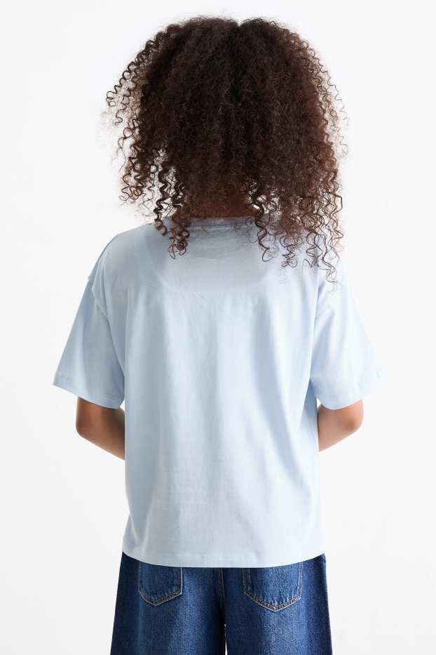 Copii - Fete - New York - tricou cu mânecă scurtă - aspect lucios - albastru deschis