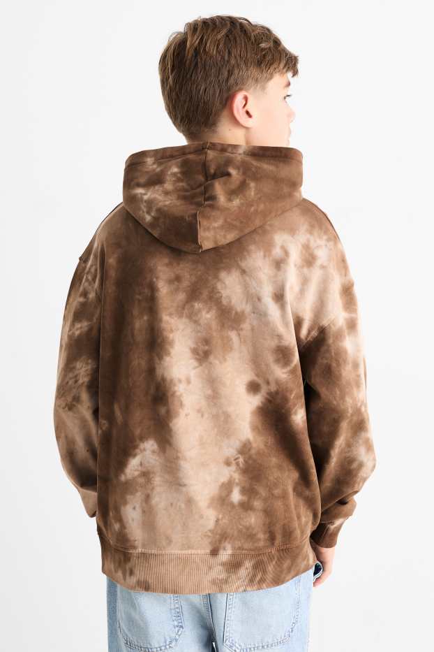 Kinder Jungen - Hoodie - gemustert - dunkelbraun