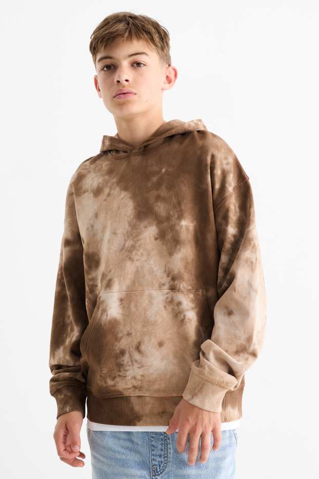 Kinder Jungen - Hoodie - gemustert - dunkelbraun
